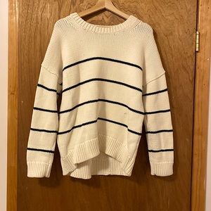 Black & White Stripe Banana Republic Crewneck Sweater